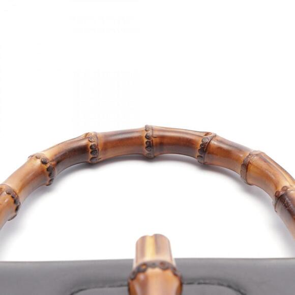 GUCCI Black Leather Bamboo Bag - Picture 7 of 11